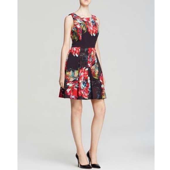 Trina Turk Floral Fit & Flare Dress - Picture 1 of 9